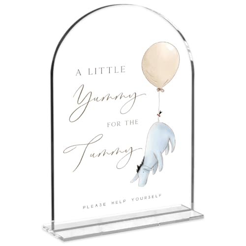 Cute Bear Baby Shower Sign Decor Arch Acrylic decorativesignage0487 | Cute Bear Centerpieces Baby Shower & Event Gift Stations Dessert Table Decor - color: BYummy