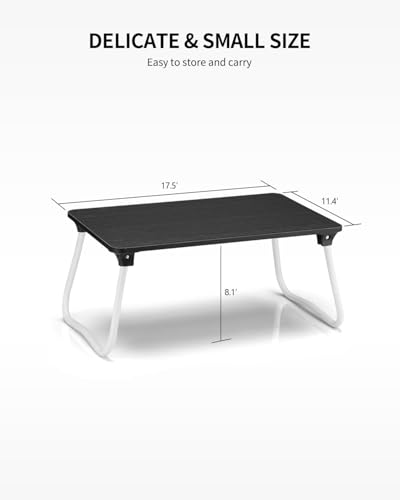Ruxury Foldable Lap Desk Laptop Stand Bed Desk Table Tray, Breakfast Serving Tray, Portable & Lightweight Mini Table, Lap Tablet Desk for Sofa Couch Floor - Black - color: Matte Black