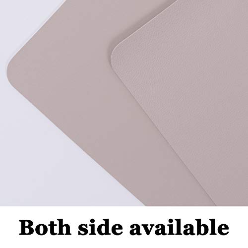 Wipeable Placemats Leather Table Mats Waterproof Heat-Resistant Easy to Clean for Dining Table Set Kitchen Table (4, Taupe) - color: Taupe, size: set of 4