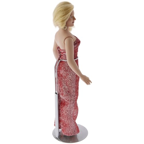 Plymor DSP-70S Silver Adjustable Doll Stand, fits 12, 13, 14, 15, 16, and 17 inch Dolls or Action Figures, Waist is 2.25" - 2.75" wide, 6" - 8" around - color: Silver