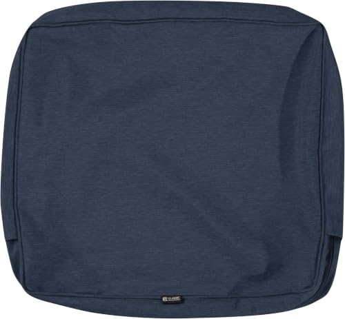Classic Accessories Montlake Water-Resistant 21 x 20 x 4 Inch Outdoor Back Cushion Slip Cover, Patio Furniture Cushion Cover, Heather Indigo Blue, Patio Furniture CushionCovers (Pack of 6) - color: Heather Indigo, size: 21 x 20 x 4 Inch (Pack of 6)
