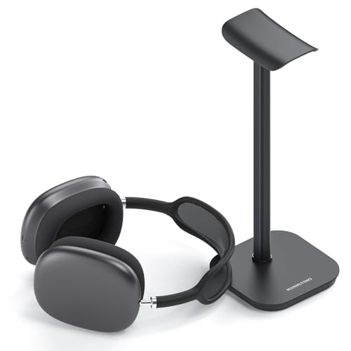 Headphone Stand, Desktop Headset Holder Heavy Base Desk Earphone Stand Aluminum Gaming Headset Hanger Rack for AirPods Max, AirPods, AirPods Pro, Sony, Beats, Bose, Razer and More(Black) - color: Black