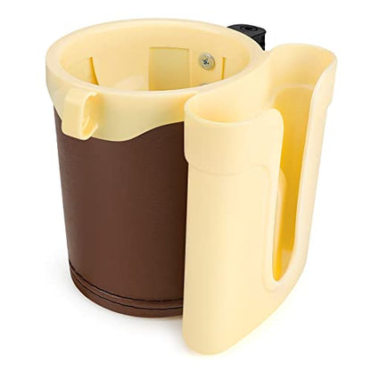 Accmor 3-in-1 Bike Cup Holder with Cell Phone Keys Holder, Bike Water Bottle Holders, Universal Bar Drink Cup Can Holder for Bicycles, Motorcycles, Scooters, Yellow Brown - color: Gream Yellow Brown