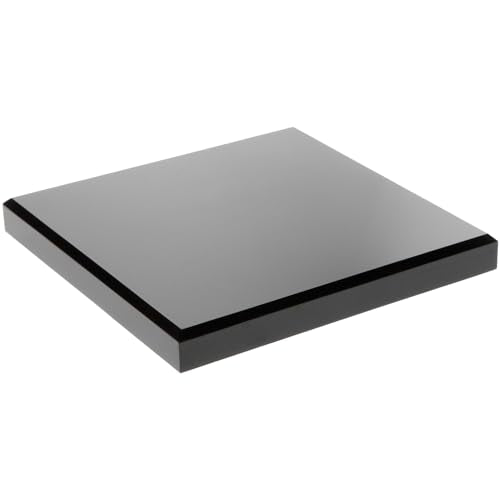 Plymor Black Acrylic Square Beveled Display Base, 6" W x 6" D x 0.75" H - size: 6" x 6" x 0.75"