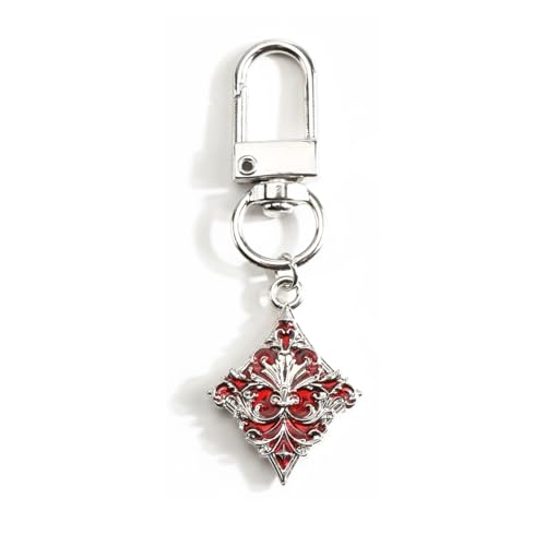 Poker Suit Keychain Club Spade Diamond and Heart Keycharms for Women Unique Game Keyring - color: Diamonds
