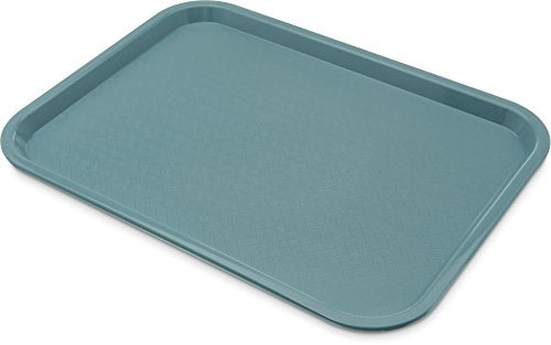 Carlisle FoodService Products Café Cafeteria Tray, Fast Food Tray for Restaurant or Commercial Use, 12" x 16", 1 Count, Slate Blue - color: Slate, size: 0.7" x 0.5" x 0.3"