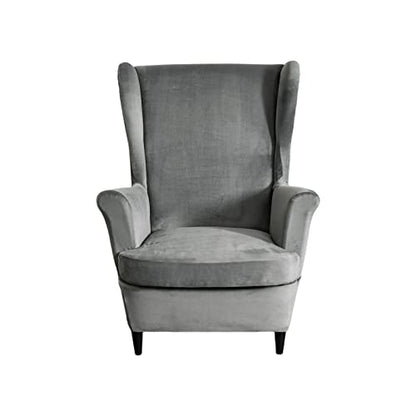 KRFOONN Wingback Chair Cover Slipcovers 2 Piece Stretch Velvet Plush Wing Chair Covers Slipcovers Wingback Sofa Covers Armchair Covers Furniture Protector for Living Room, T15 - color: Color T15
