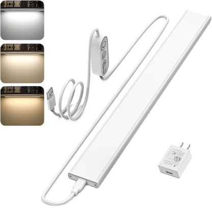 ASOKO Plug-in Under Desk Light, 16Inch LED Workbench Lights with Super Brighten 700Lumen and Smart Memory Function,3 Temps (3000K/4000K/6000K) for Kitchen Sink/Desk/Workbench - size: 16 Inch-New