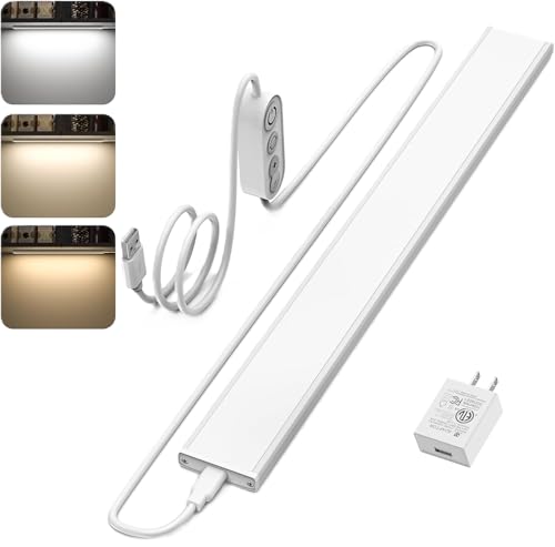 ASOKO Plug-in Under Desk Light, 16Inch LED Workbench Lights with Super Brighten 700Lumen and Smart Memory Function,3 Temps (3000K/4000K/6000K) for Kitchen Sink/Desk/Workbench - size: 16 Inch-New
