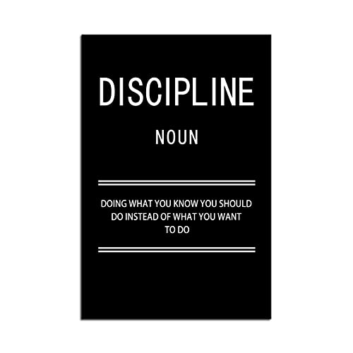 Discipline Noun Inspirational Posters Motivational Affirmative Wall Art Prints on Canvas Modern Home Decor Painting Artwork for Living Room Office Stretched and Framed Ready to Hang [12''W x 18''H] - color: Discipline-1, size: 18"L x 12"W