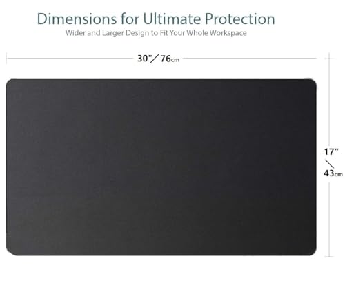 [30" x 17"] Extended-Large Mouse pad, Keyboard pad - Enhance Your Gaming Experience with The Desk mat - Waterproof and Easy to Clean - lint-Free - Ideal for Gaming Table (Black, Large) - size: 30L x 17W inches
