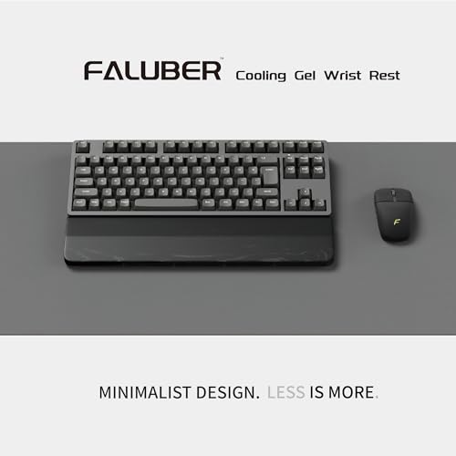 Faluber Wooden Wrist Rest Black Lacquered, 14.2-inch Length and 20mm Thickness for Tenkeyless Keyboard, Ergonomic Palm Rest for Mechanical Keyboard, Stain Resistant (Tenkeyless-360mm, Black Lacquered) - color: Black Lacquered, size: Medium