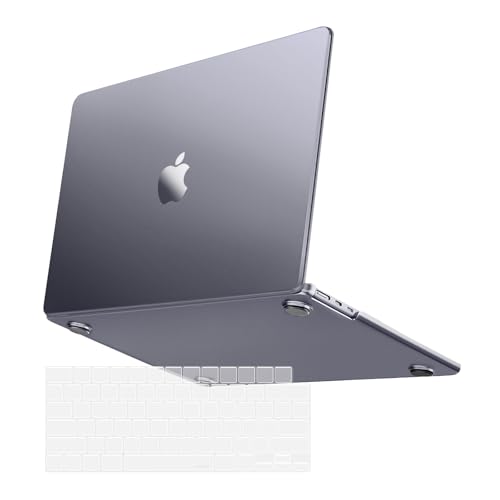 MOSISO Ultra-Thin & Seamlessly Closes Cover Compatible with MacBook Air 13 inch Case M5 M4 M3 M2 2026-2022 A3449 A3240 A3113 A2681, 2 in 1 Kit Anti-Fingerprints Shell for Mac Air 13.6,Space Gray Clear - color: Space Gray Clear