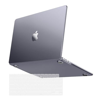 MOSISO Ultra-Thin & Seamlessly Closes Cover Compatible with MacBook Air 13 inch Case M5 M4 M3 M2 2026-2022 A3449 A3240 A3113 A2681, 2 in 1 Kit Anti-Fingerprints Shell for Mac Air 13.6,Space Gray Clear - color: Space Gray Clear