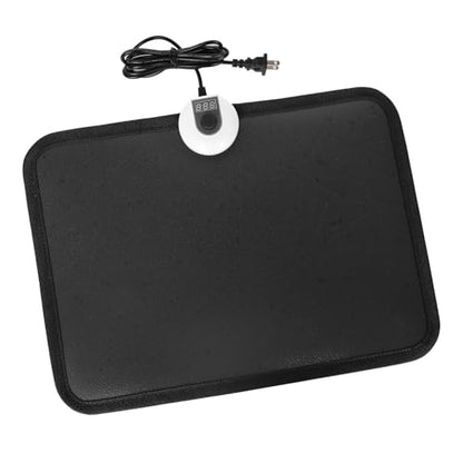Electric Heated Floor Mats - AC 110V Foot Heater, Heated Foot Warmer Mat Under Desk for Office and Home (Black) - color: Black