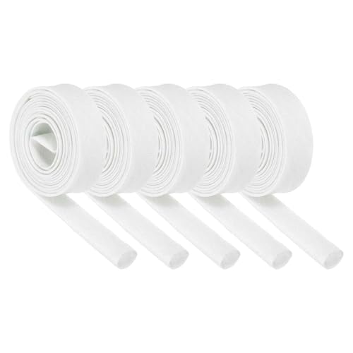 MECCANIXITY 5Pcs Wire Insulation Braid Fire Sleeve,6.6Ft-16mm ID White, High Temp Silicone Coated Fiberglass Sleeving for Automotive Hose Lines Electrical Wiring - color: White, size: 6.6Ft-16mm