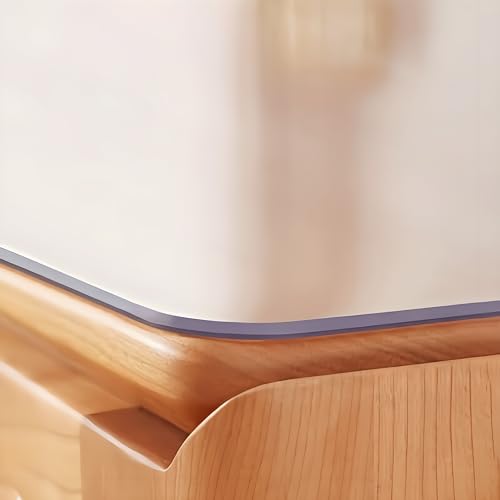 36"X48"Crystal PVC Table Cover Protector, Waterproof PVC Tablecloth, 2MM Thickened Protector for Table, Desk, Coffee Table, Workbench,Dresser, TV Stand, Counter - color: Clear 2mm, size: 48" x 36"