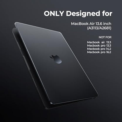EooCoo Case Compatible with MacBook Air 13 inch M5 2026-2022 Release M4 M3 M2 A3449 A3240 A3113 A2681, Hard Shell&Keyboard Skin Cover&Screen Protector for Mac Air 13.6 inch, Matte Midnight Black - color: Matte Midnight Black