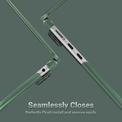 MOSISO Ultra-Thin & Seamlessly Closes Cover Compatible with MacBook Air 13 inch Case M5 M4 M3 M2 2026-2022 A3449 A3240 A3113 A2681, 2 in 1 Kit Anti-Fingerprints Shell for Mac Air 13.6, Emerald Green - color: Emerald Green