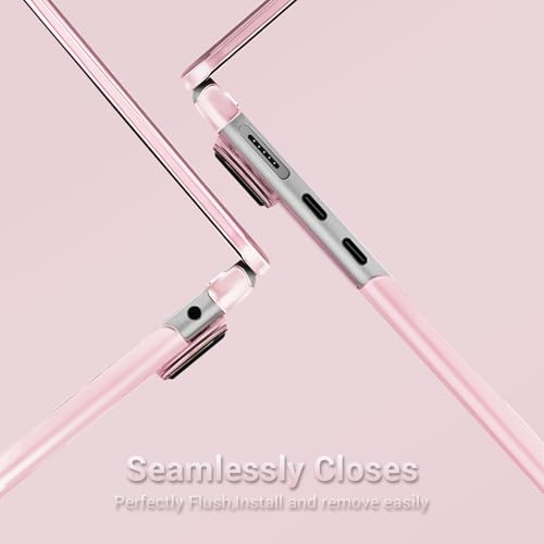 MOSISO Ultra-Thin & Seamlessly Closes Cover Compatible with MacBook Air 13 inch Case M5 M4 M3 M2 2026-2022 A3449 A3240 A3113 A2681, 2 in 1 Kit Anti-Fingerprints Shell for Mac Air 13.6, Baby Pink - color: Baby Pink