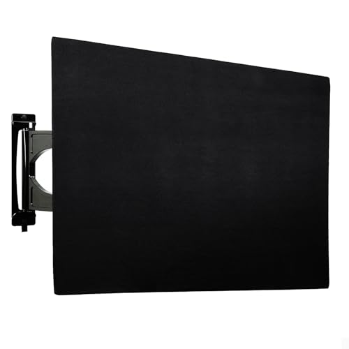 Indoor TV & Computer Monitor Dust Cover, elastic fabric with adjustable size, Suitable for most brands of 24-30 inch flat or curved(Black, 24 - 30 inches) - size: 24 - 30 inches