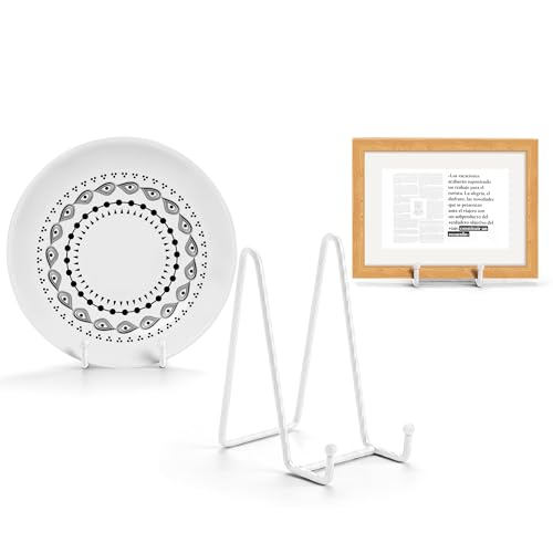 3 Pack 6inch Picture Stands for Display, White Metal Plate Stands for Display - Decorative Plate Stand, Plate Holder Display Stand, Picture Frame Stand - Plate Display Stands for Picture Stand - color: White, size: 6 inch(3 pack)