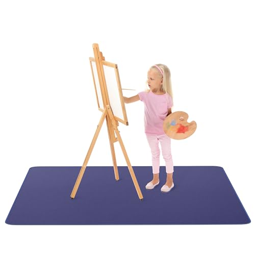 MonsterMat Extra Large Waterproof Splat Mat – 60"x60" Super Jumbo Mess Mat for Floor & Table Protection Washable Mat for Arts, Crafts, Painting, and Playtime (Navy Blue) - color: Navy Blue