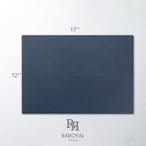 Baroyal Faux Leather Placemats Set of 6 Vinyl Washable Wipeable Table Mats for Kitchen Dining Table Heat Resistant Waterproof Modern Indoor/Outdoor Placemats Non-Slip Easy Clean Place Mats (Navy Blue) - color: B-navy Blue