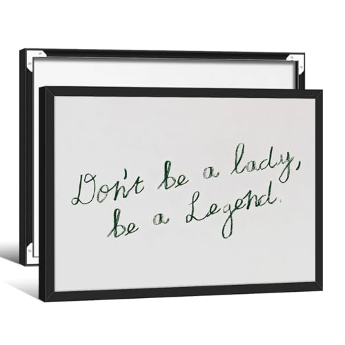 Green Motivation Quotes Posters Vintage Feminist Wall Art Modern Minimalist Inspirational Canvas Prints 12x16 inch Black Framed Don't Be A Lady Be A Legend Wall Decor for Bedroom - color: white-1, size: 16"L x 12"W, style: Framed