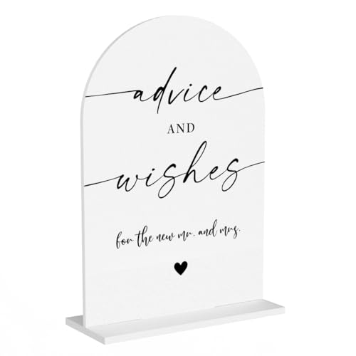 Advice and Wishes Wedding Sign Wedding Advice and Wishes for The Mr and Mrs Engagement Bridal Shower Decor for Ceremony Party Reception Table Decor 5 x7 Inch - color: Advice and Wishes Wedding