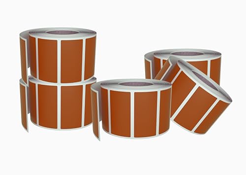 Brown Sticker Label Rolls 1.57 x 0.75 inch, 5 Rolls- 2500-Pack, Rectangular Easy Write Labels 40mmx19mm by Royal Green - color: Brown, size: 2500