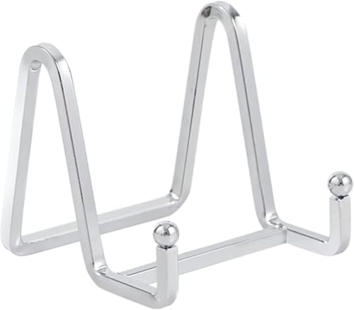 Plate Holder Easel Display Stand - 3 inch Metal Plate Stands for Display - Tabletop Picture Stand - Silver Iron Easels for Display Pictures | Photo Frames | Book | Decorative Plates | Plaque-1 Pack - color: Silver 3 inch