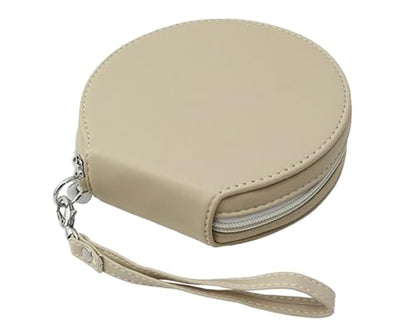 Hard Protective Travel Case for CD, 20-Capacity CD/DVD Case, PU Leather Disc Organizer, Suitable for Car, Home, Office, Travel (Beige) - color: Beige