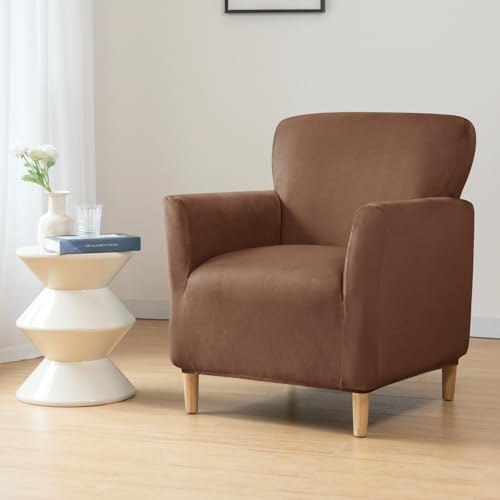 HAOYONG Banquet Armchair Slipcover Stretch Velvet Chair Covers 1-Piece Armchair Sofa Covers Soft Arm Chair Cover Removable Washable Single Couch Covers Furniture Protector for Living Room - color: 12, size: Set of 1