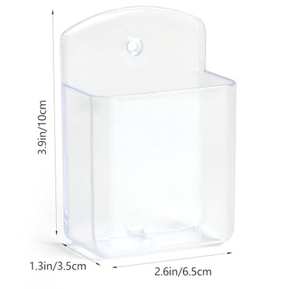 4 Pcs Remote Control Holder Wall Mount, TV Controller Holder, Self Adhesive Remote Holder, Wall Pen Holder Storage Accessories for Home Office School（Clear） - color: Clear&4Pcs