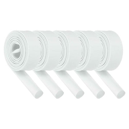 MECCANIXITY 5Pcs Wire Insulation Braid Fire Sleeve,6.6Ft-18mm ID White, High Temp Silicone Coated Fiberglass Sleeving for Automotive Hose Lines Electrical Wiring - color: White, size: 6.6Ft-18mm