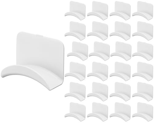 Wonderjune 12 Pcs Headphone Wall Hangers Adhesive Gaming Headset Holder Hooks for Wall Mount Strong Universal Stand Hooks for Most Headphone Controller, Hat, Baseball Caps, Door, Closet (White) - color: White