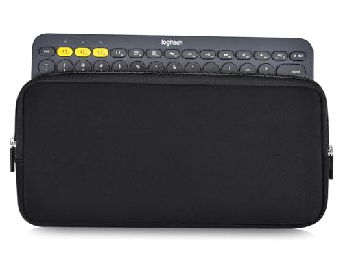 DAMMOMKO Logitech K380 Keyboard Sleeve Case Cover for Logitech Pebble Keys 2 K380s & K380 Bluetooth Keyboard, Neoprene Keyboard Travel Case Padded Shockproof Protective Bag, Black