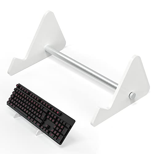 RUNJRX Mechanical Keyboard Acrylic Display Stand, 1-Tier, White Acrylic - color: White