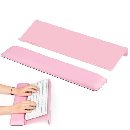 Keyboard Stand with Wrist Rest - Comfortable Wrist Pad for Easy Typing, Keyboard Tray for Office, Home, School (Fits Most Standard Keyboards) (Pink) - size: Pink
