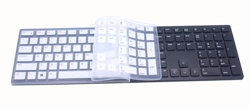 Silicone Keyboard Skin Cover Compatible for Dell Wireless Bluetooth Keyboard KM7321W, Dell Pro Keyboard KB500 & KM5221W (White) - color: White