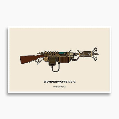 SnooozeWorks Wunderwaffe DG-2 Illustration Poster, Unframed, Premium Photo Paper - Perfect Decor for Gamers (12"x18") - size: 12"x18"