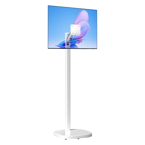 CTA Ergonomic Floor Stand For Monitors & TV’s Up To 35-inches & 22 lbs - Mobile Stand With Anti-Knockdown Base & Height Adjustable - Commercial Grade - (ADD-MSADFS)