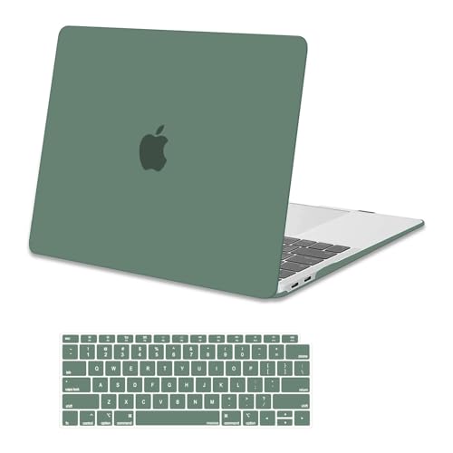 MOSISO Compatible with MacBook Air 13 inch Case M1 2021 2020 2019 2018 Release A2337 A2179 A1932 Touch ID, Plastic Hard Shell Cover&Keyboard Cover for MacBook Air 13.3 inch Case M1, Midnight Green - color: Midnight Green