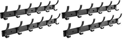 Optish 4 Pack Coat Rack Wall Mount, Coat Hooks Wall Mount, Wall Hooks for Hanging, Hat Rack for Wall, Coat Hanger Wall Mount, Towel Hooks for Bathrooms - color: Black, size: 4 Pack