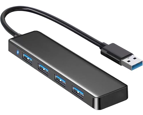 USB Hub 4 Port, VIENON USB 3.0 Hub USB Splitter for Laptop, USB Port Extender USB A Hub for PC, Desktop, Xbox, PS4, Flash Drive, Printer, Keyboard, Mouse, HDD, Plug and Play（Not for Charging） - size: 1FT, style: USB Hub