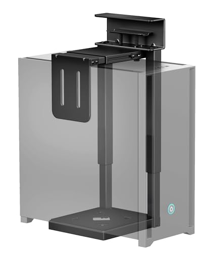 monTEK Under Desk PC Mount, Heavy Duty Adjustable PC Holder for Standing Desk & Home Office, Fits Most PC Cases 16.1”-25.6” (H), Space Saving CPU Mount, No-Drill Installation, 66 lbs, Black - color: Black