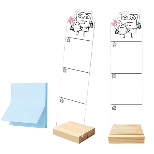 Monitor Memo Board Acrylic Desk Accessories Computer Monitor Memo Board Sticky Note Organizer Removable Wooden Base Set Sticky Notes 100 Sheets 11.8×3.1 inches - color: Kid