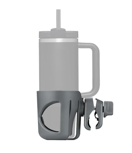 New Stroller Cup Holder for Stanley Quencher H2.0 (30 & 40 Oz. Models), Also Compatible with Stanley IceFlow (20 & 30 Oz. Models) - Gray - color: gray