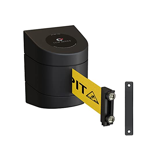 CCW Series WMB-230 Magnetic Wall Mount Retractable Belt Barrier (30 Foot Belt, Yellow with"Beware Open Pit" Black Letters Belt with Black ABS Case) - color: BEWARE OPEN PIT, size: 30 foot belt